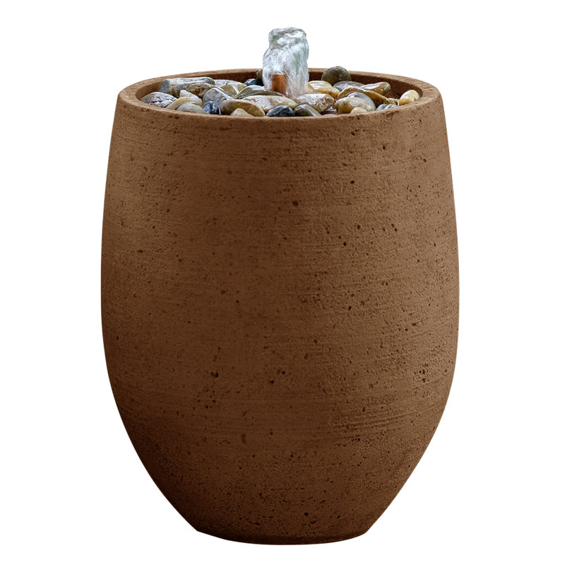 Fontaine en béton Yayla, H 16 po x l 12,25 po x P 12,25 po, Pietra Nuova
