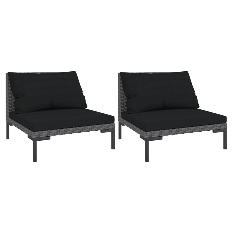 Canapé de jardin Vidaxl gris foncé