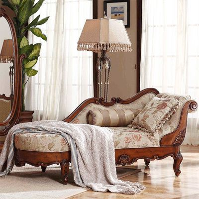 74.8"American-style brown leather solid wood imperial chair