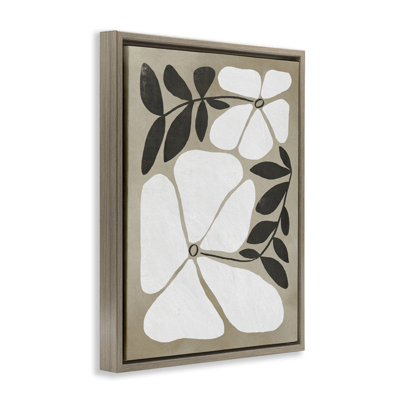 Cadre flottant Oblong Boho Flowers, design par Victoria Barnes, H 21 po x l 17 po, Cadre flottant orme Montalcino