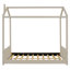 Lit double en velours pour lit double en bois beige