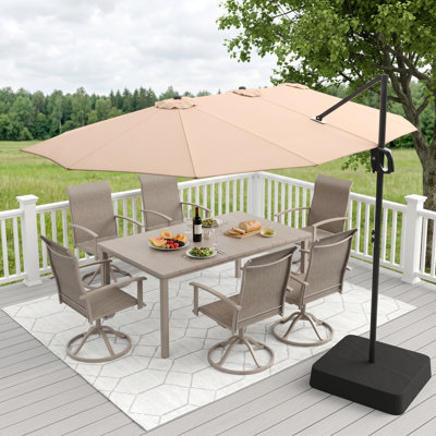 Parasol rectangulaire en porte-à-faux avec base