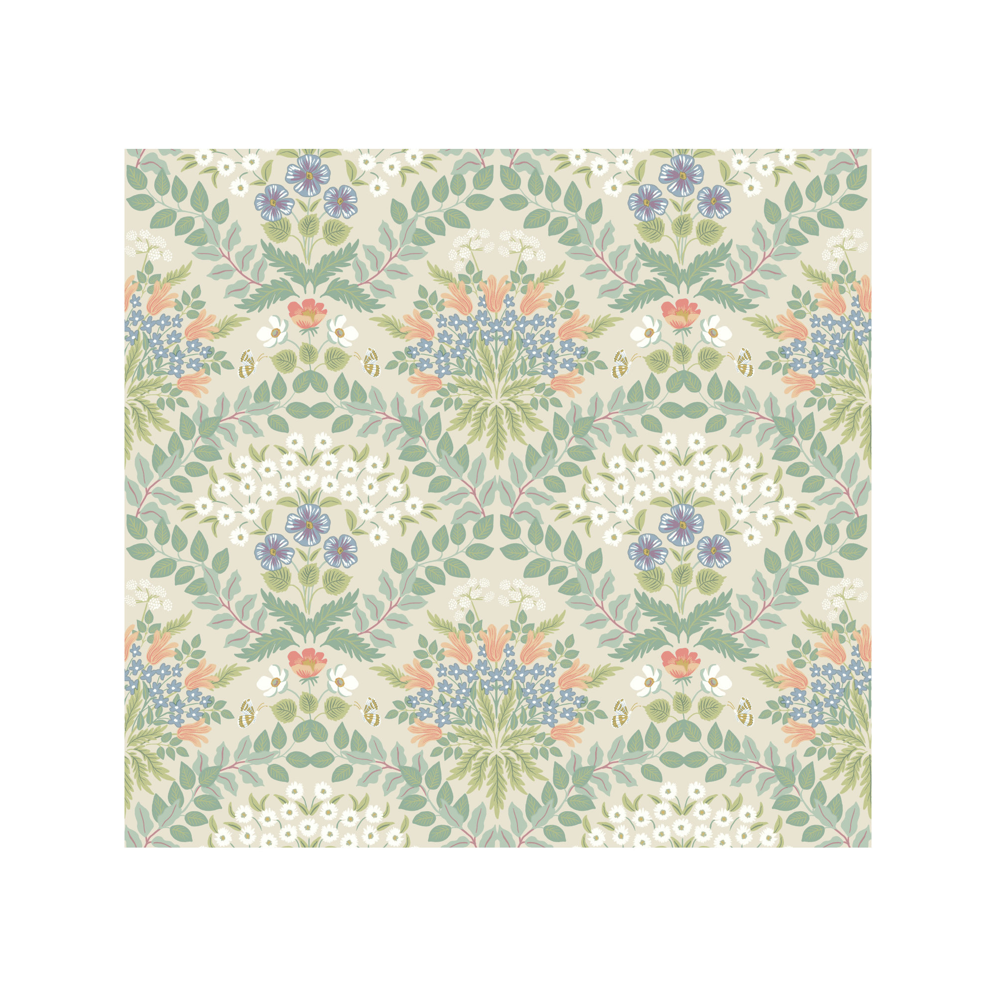 Rifle Paper Co. Bramble 27' L x 27" W Smooth Wallpaper Roll, Beige/Green