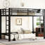 Lit mezzanine simple en métal noir avec échelle double, cadre et lit sécuritaire pour votre dortoir