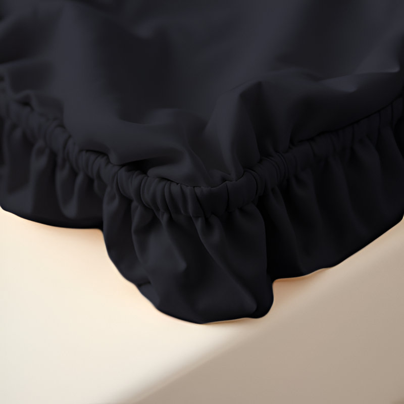 Paul's Microfibre Super Soft Brushed Deep Fitted Bed Sheet, Black, Single (3')