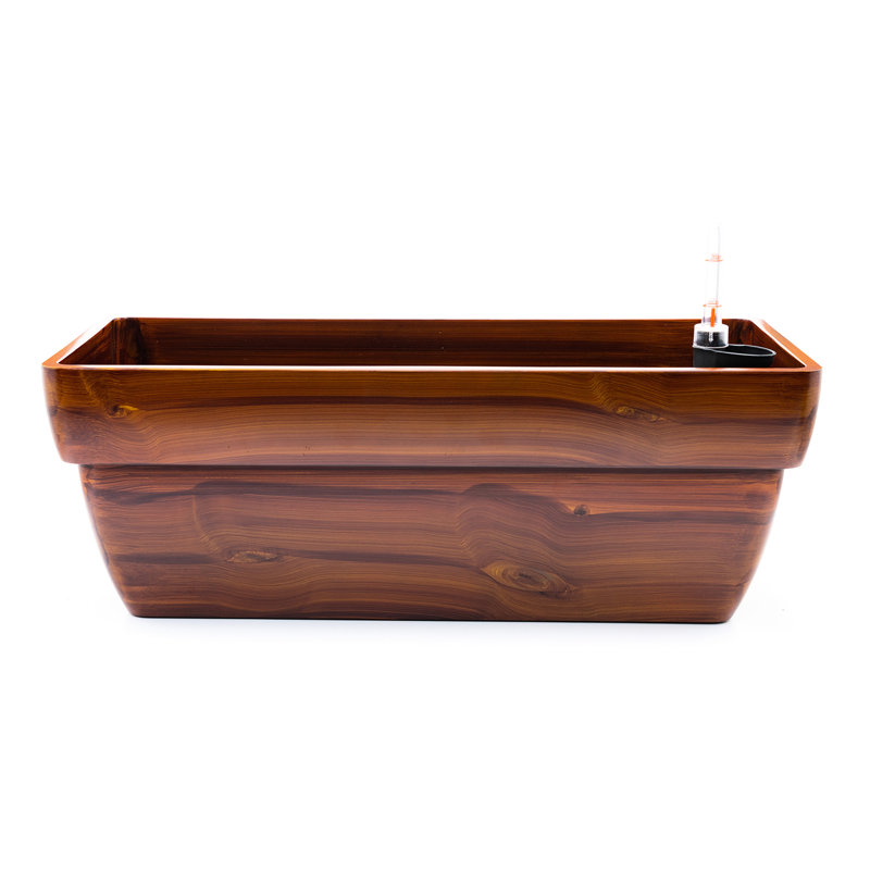 7.8 In. Self-Watering Basil Pot - Dark Wood Look, & Frost , Drainage Enabled, Easy To Assemble, 23" X 10" 8.3", Observe Water Level Transition Track