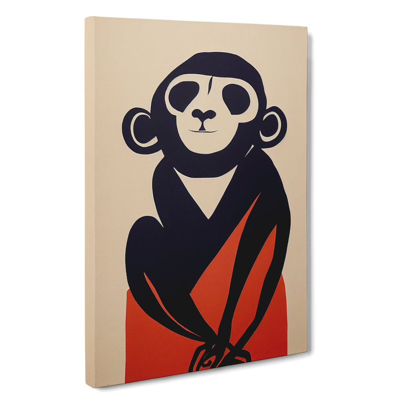 Monkey In Abstract No.4 - Wrapped Canvas, 76cm H x 50cm W x 3cm D