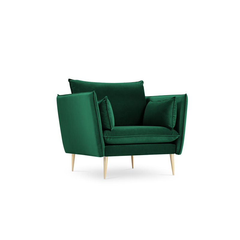 Adoraim Upholstered Armchair, Gold, Bottle Green
