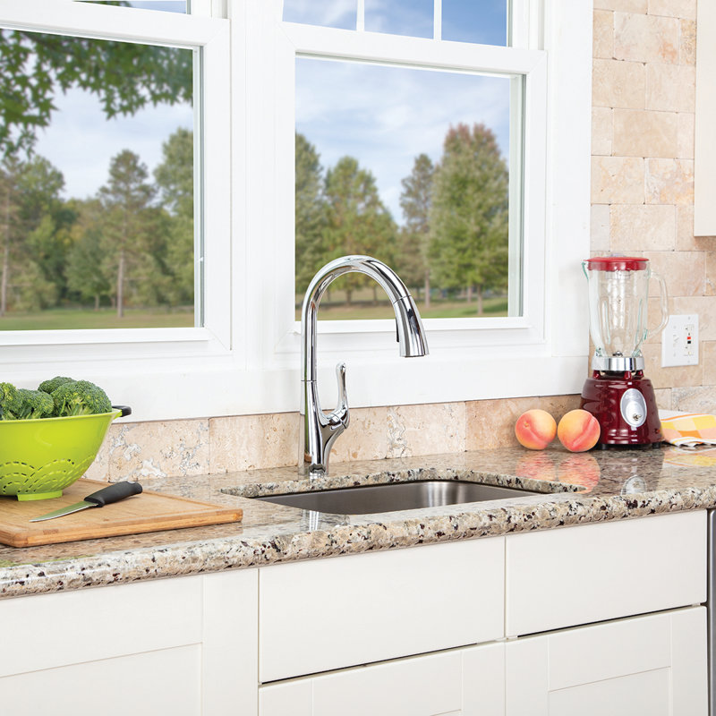 Chelsea Pull Down Single Handle Kitchen Faucet, Polished Chrome