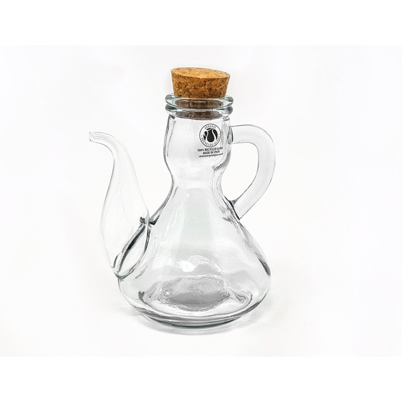 Glass Single Oil / Vinegar Cruet, 15.5cm H x 12.5cm W x 11cm D
