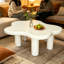 Table centrale unique en bois irrégulière, table basse Cloud de 40 po avec 4 pieds ronds, table basse mignonne pour appartement et salon-658074958