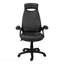 Fauteuil de bureau noir en similicuir noir, hauteur réglable, pivotant, ergonomique, accoudoirs, bureau d'ordinateur, contemporain moderne