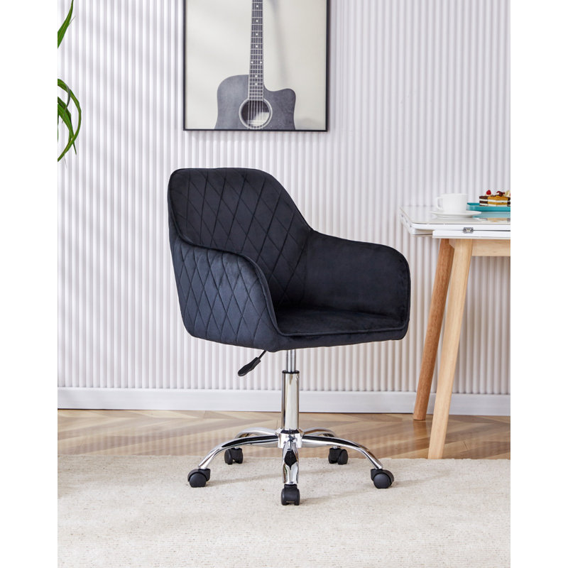Orkanger Velvet Task Chair, Black