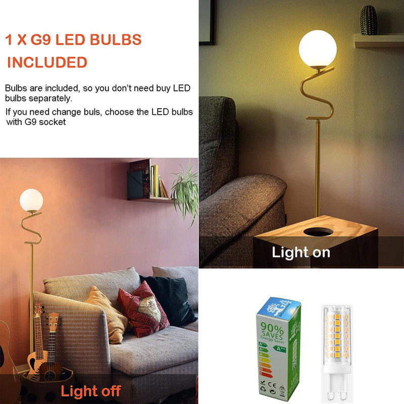 Ernell 64'' LED Novelty Floor Lamp, Gold