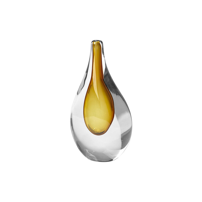 Stretched Neck Vase-Amber-Sm