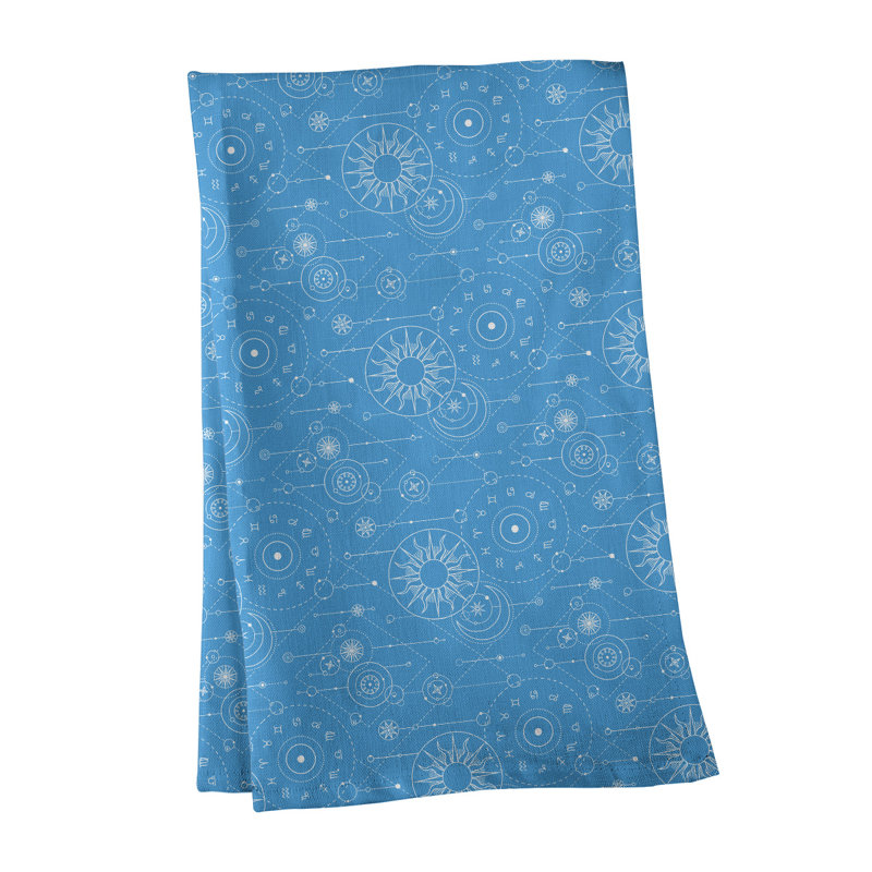 Tea Towel Kitchen Towel, Poly Twill, Blue/White