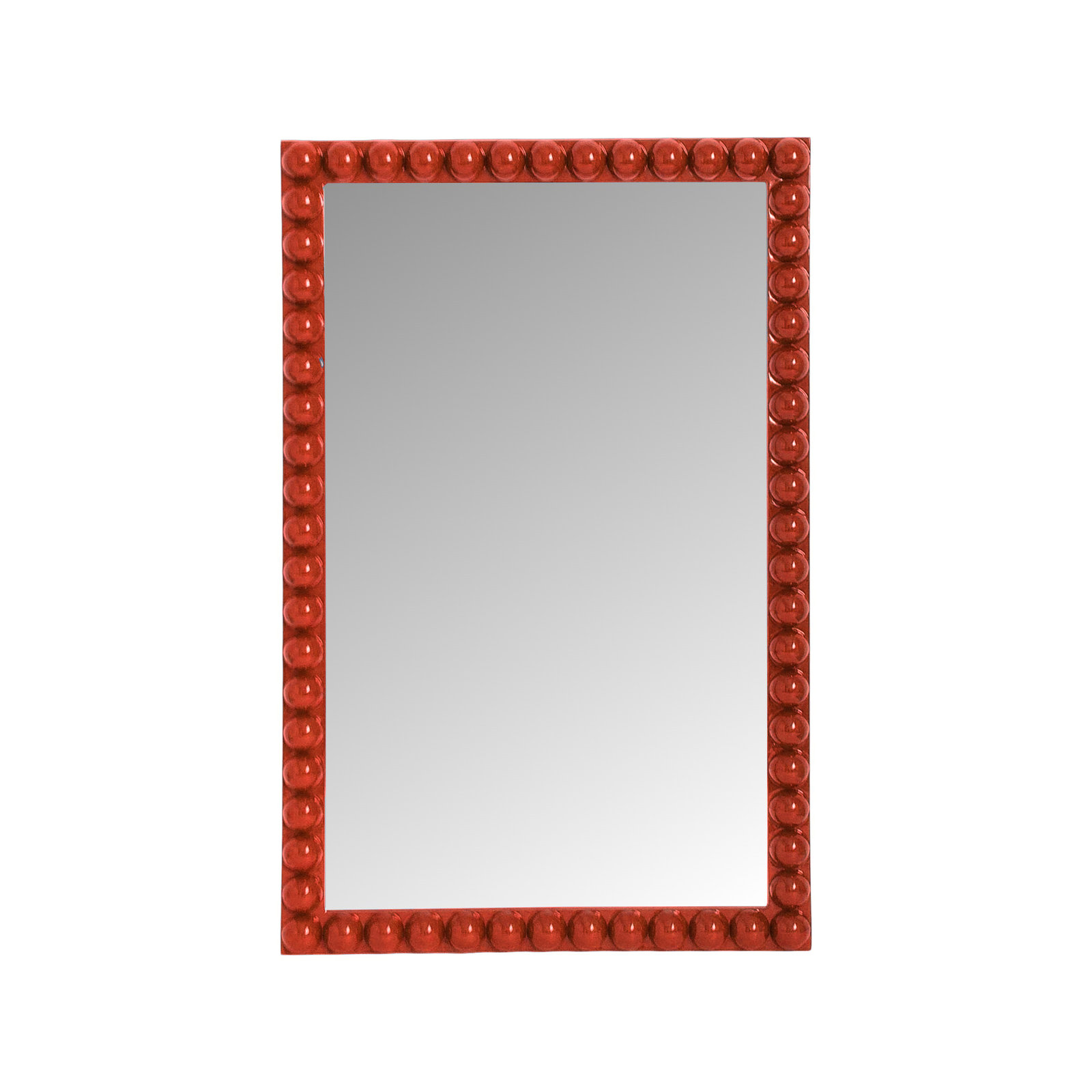 Varsha Rectangle  Glossy Nickle Mirror, Light Red