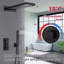 Thermostatic Concealed Bathroom Shower Set Rain Waterfall Head Mixer Tap Black