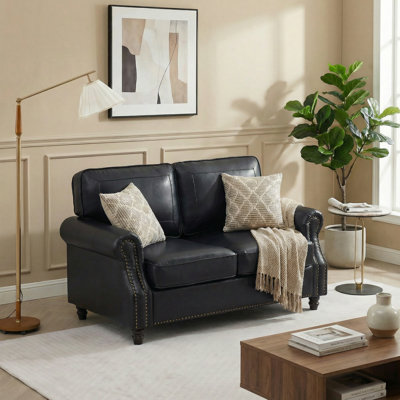 Amarius 59" Upholstered Loveseat Faux Leather Sofa
