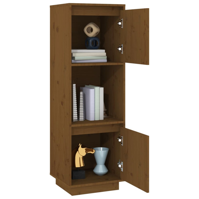 Highboard 38X35x117 Cm Solid Wood Pine, Honey Brown