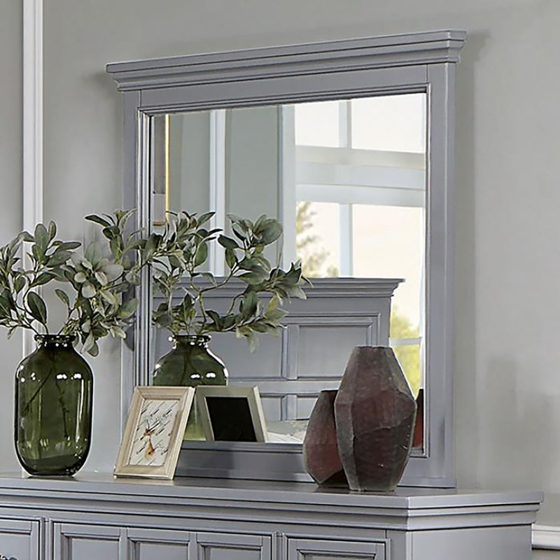 Miroir biseauté pour commode, gris
