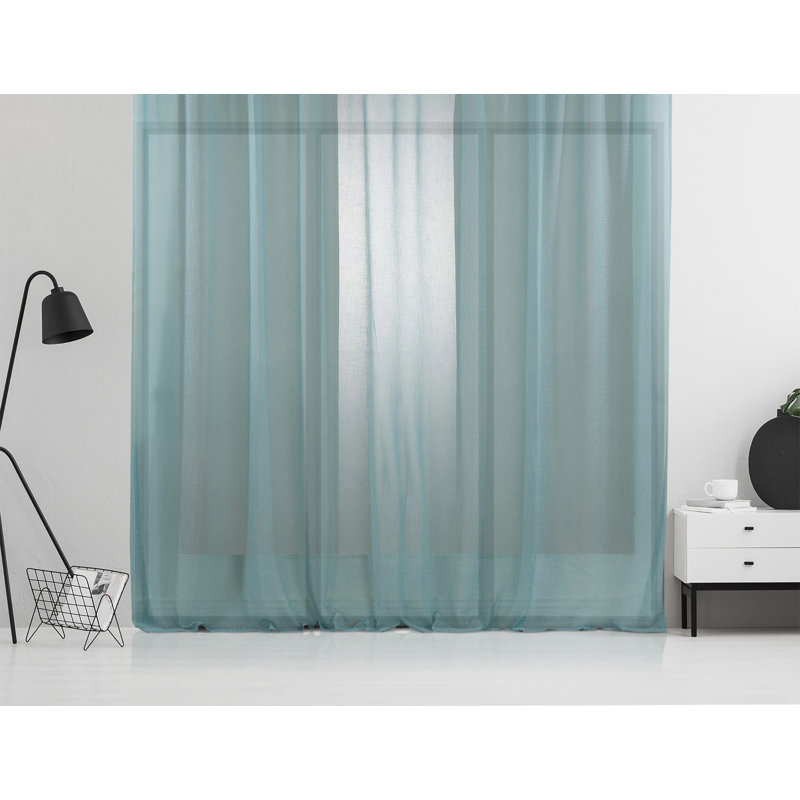 Sheer Curtain Panel Pair, 200cm Width x 280cm Drop, Mint