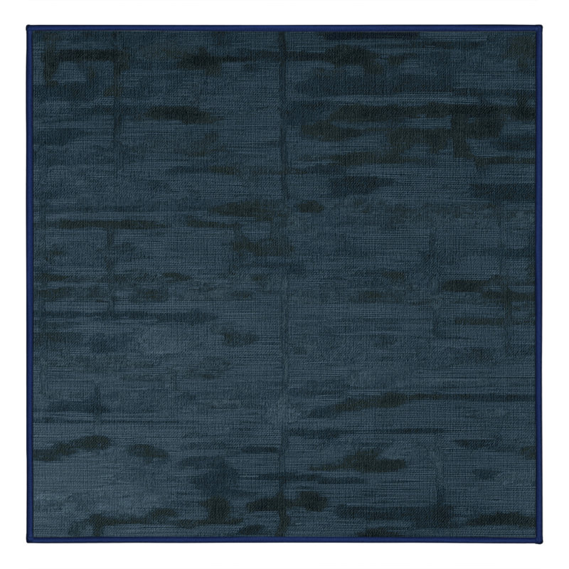 Machine Washable Abstract Blue Area Rug, Square 8'
