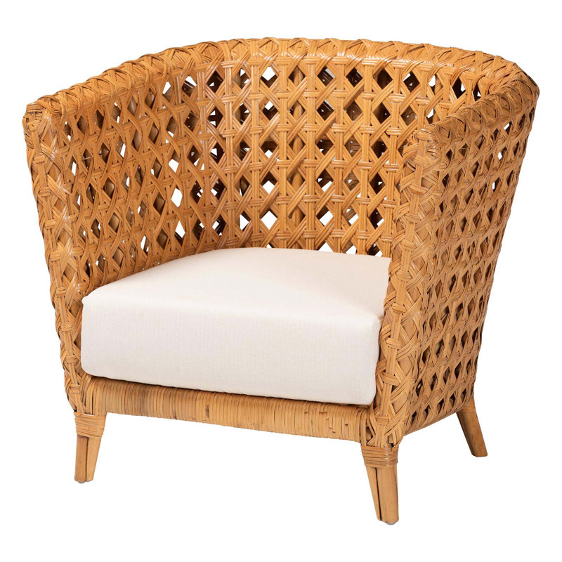 Fauteuil d'appoint bohémien en rotin naturel