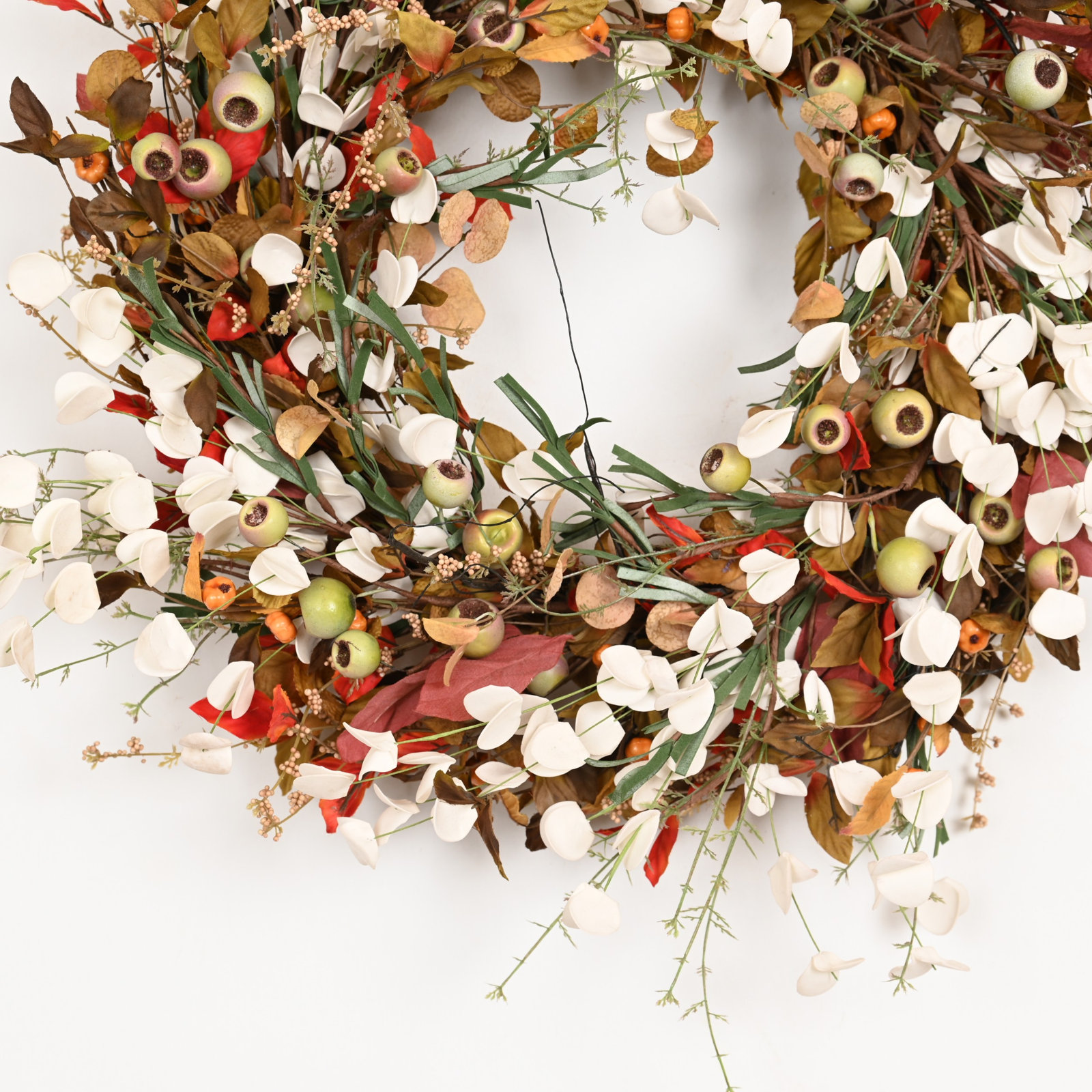 26" Large Artificial Farmhouse Autumn Harvest Foliage Eucalyptus Berry Fall Front Door Wreath Thanksgiving Decor