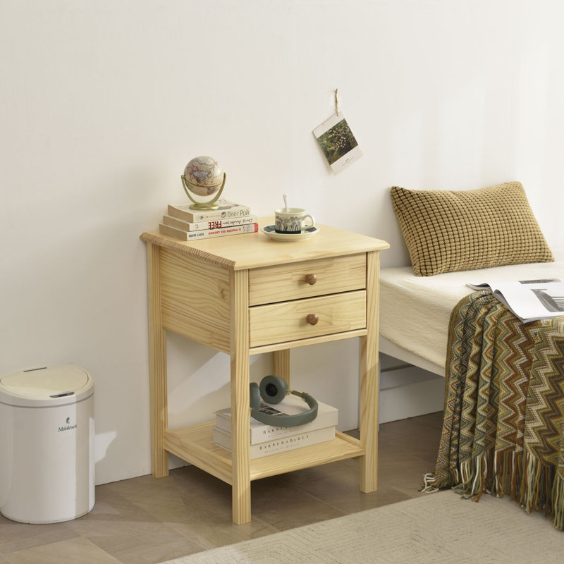 Adaryl 17.7'' W Solid Wood Nightstand, Natural