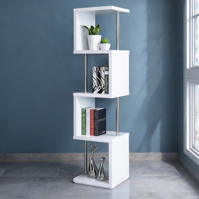 Bibliothèque compacte à 4 niveaux Clean White