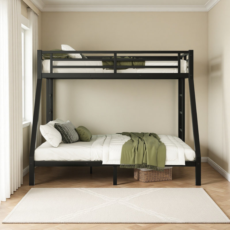 Lit superposé simple au-dessus de grand lit en métal pour les adolescents et les adultes, peu encombrant / réduit le bruit