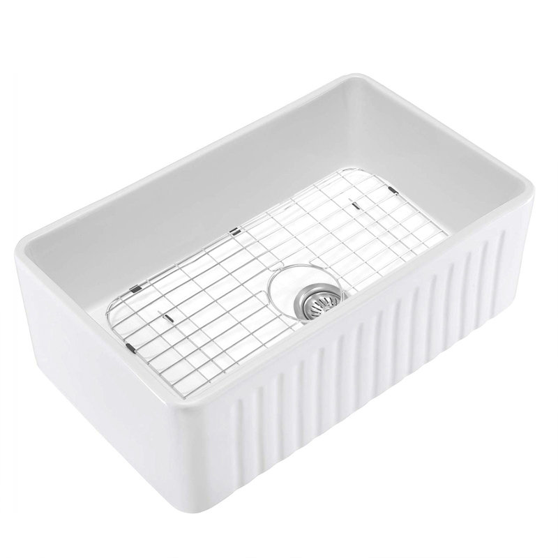 24'' L Single Bowl Fireclay Kitchen Sink
