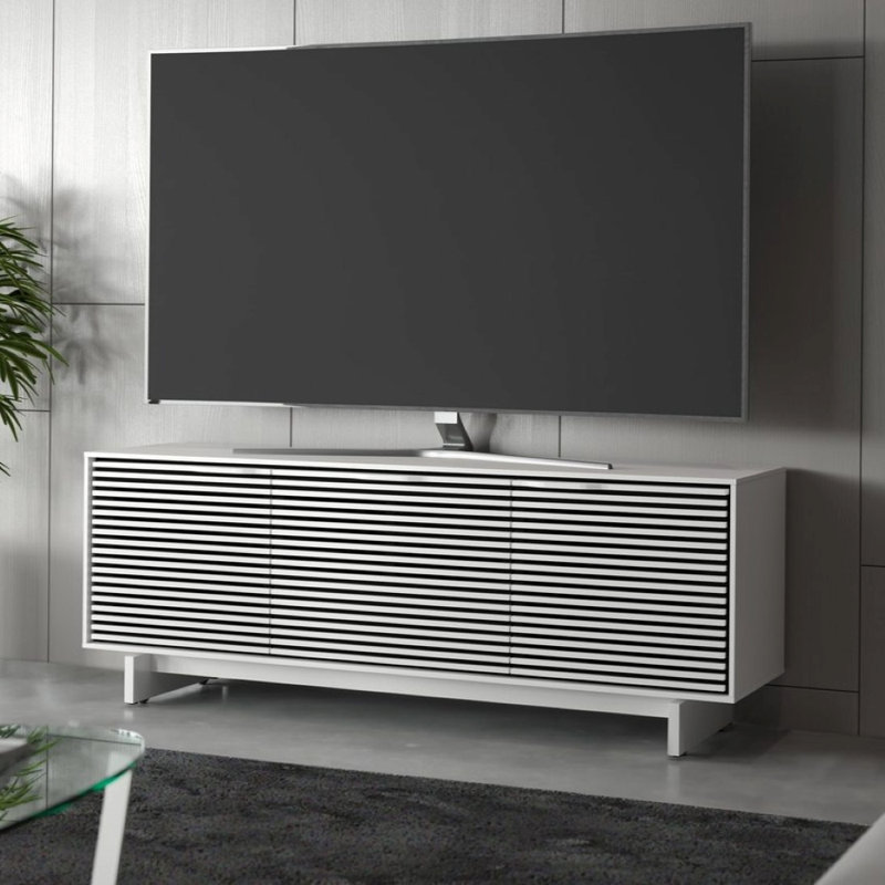 Align Unfinished TV Stand for TVs up to 85", Satin White, 25"H x 81"W x 18"D