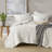 Mina White Waffle Weave Textured Cozy 3-Piece King/Cal King Quilt Set-102616701-102616698