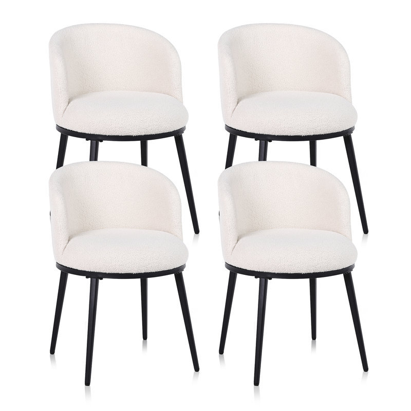 47.5cm H Velvet Upholstered Metal Spindle Side Chair in Brown