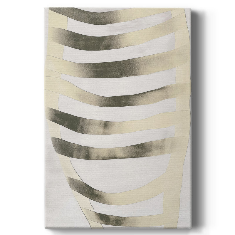 Toile tendue abstraite avec châssis de la galerie CCXC - prête à être accrochée, H 18 po x l 12 po