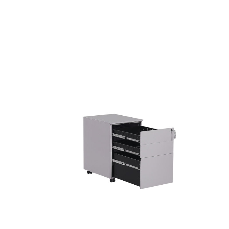 Bronnie 50cm Wide 3 -Drawer Mobile File Cabinet, Grey