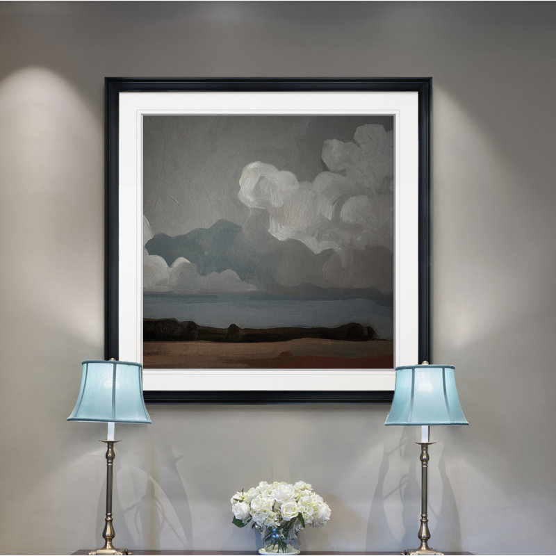 " Cloud Formation II ", 24" H x 24" W x 1.5" D, Black Framed