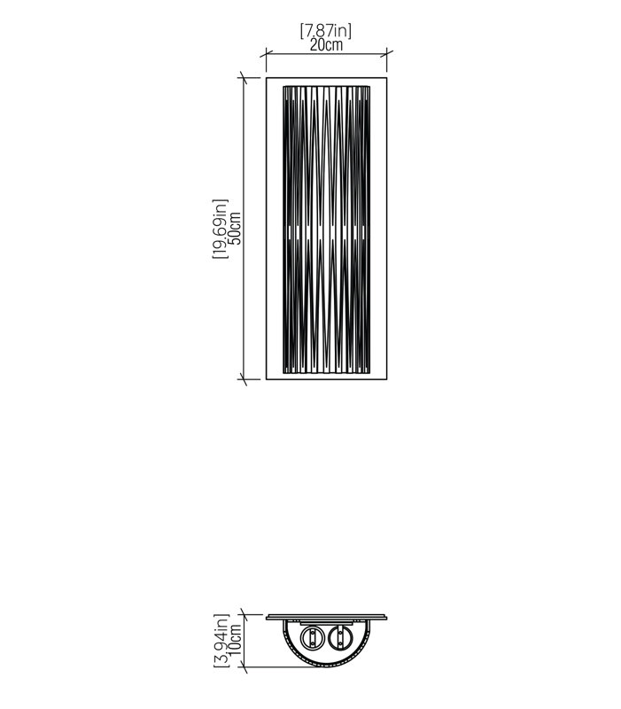 Lampe murale DEL Living Hinges, Érable, H 16,69 po x l 7,87 po x P 3,94 po, 4 000 K