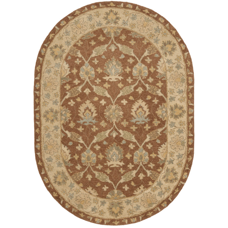 Tapis oriental en laine touffeté à la main Dunbar, Ovale 7 pi 6 po x 9 pi 6 po