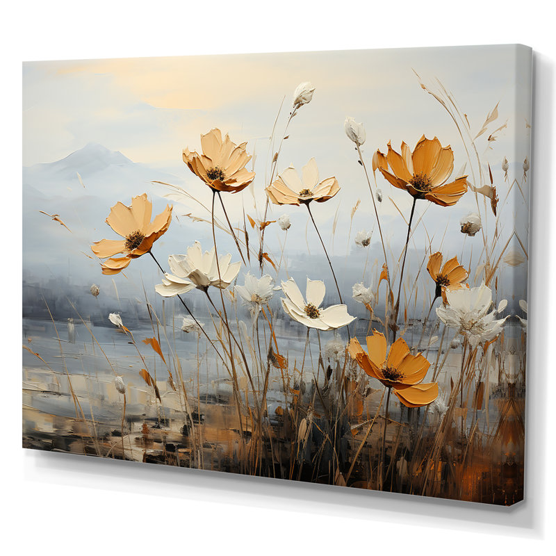 Golden Meadows Of Flowers Fields III sur toile, Toile tendue, H 16 po x l 32 po x P 1 po