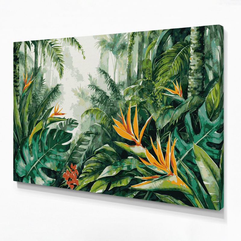 Art mural sur toile vert forêt hawaïenne, H 12 po x l 18 po