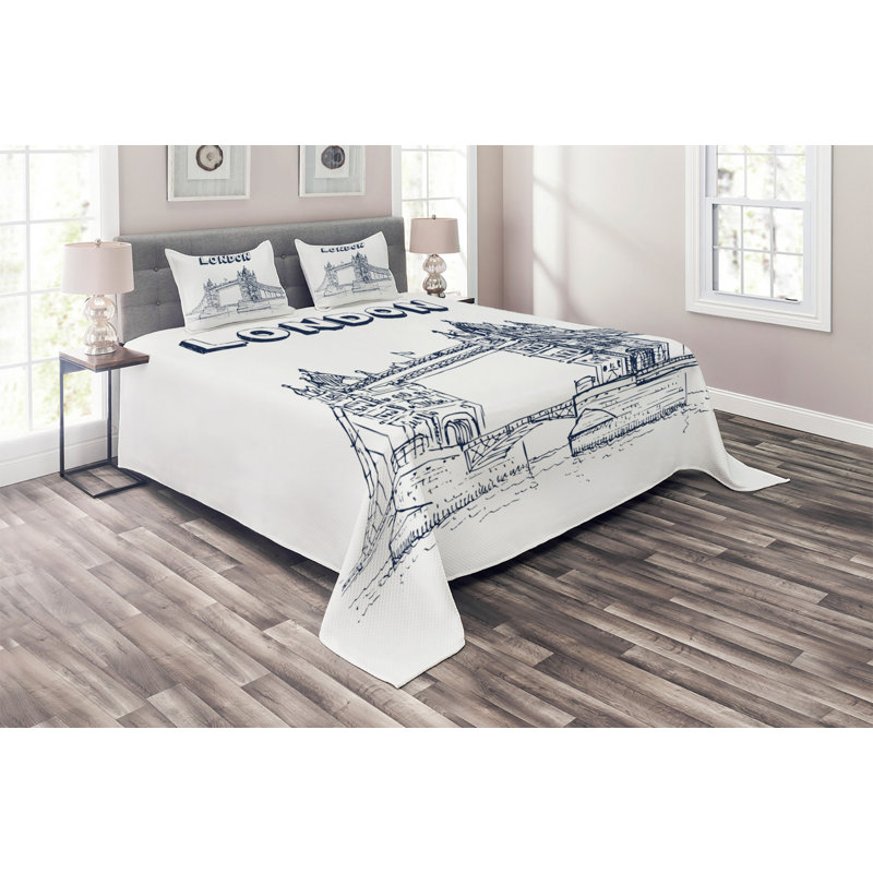 Eclectic Polyester Coverlet, King Bedspread + 2 Shams