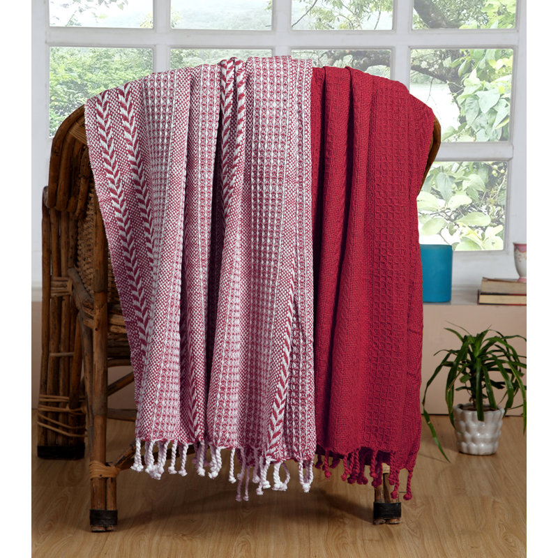 Jeté luxueux 100% coton, Rouge
