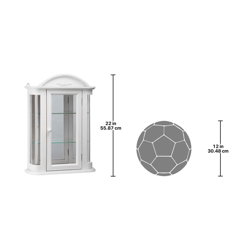 Armoire vitrine murale Pascual, Blanc