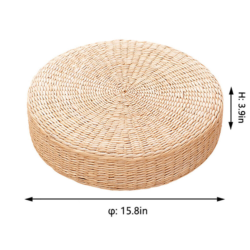Tapis de sol rond en paille Tatami, L 15,8 po x P 15,8 po