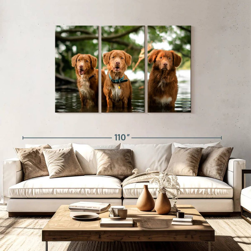 Brampt Tollers In The Water, 48" H x 74" W