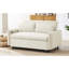 Lit 2 places beige avec structure stable et abri de salon escamotable