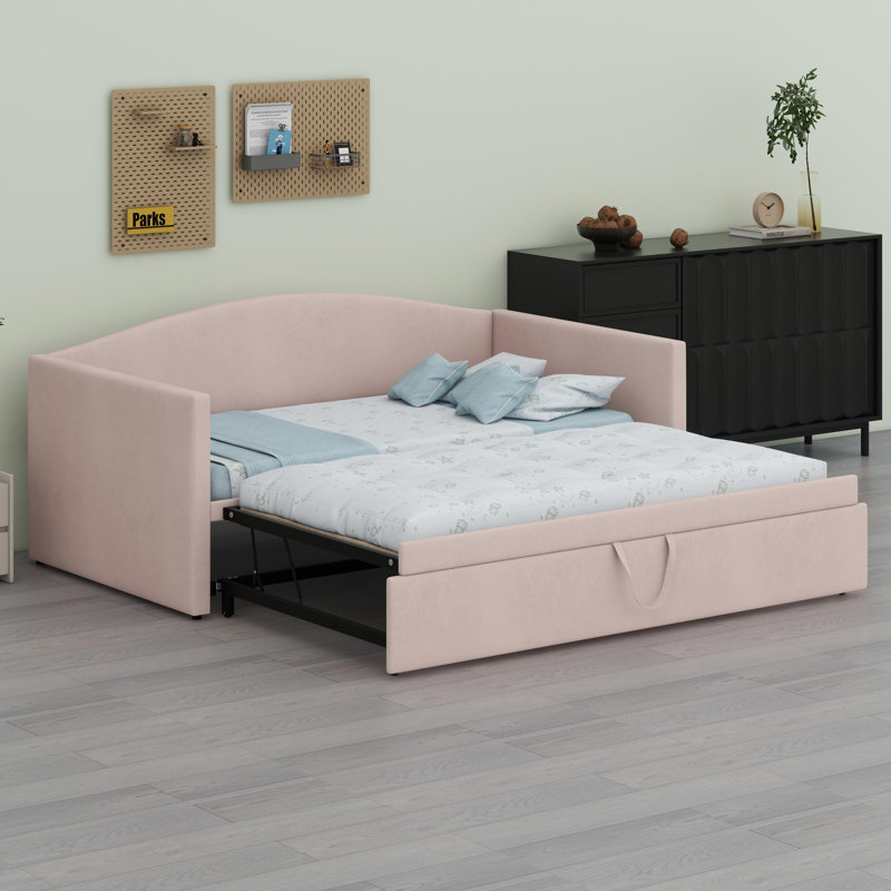 Lit de jour avec couchette extensible, Rose